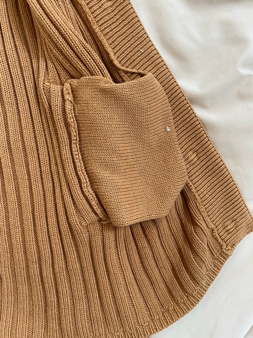 Moda International Camel Ribbed Button Up Cardigan - Picture 5 of 6